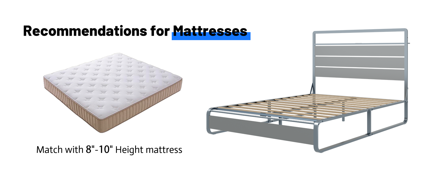 White quilted euro top mattress with brown piping  inches tall ideal for a restful sleep