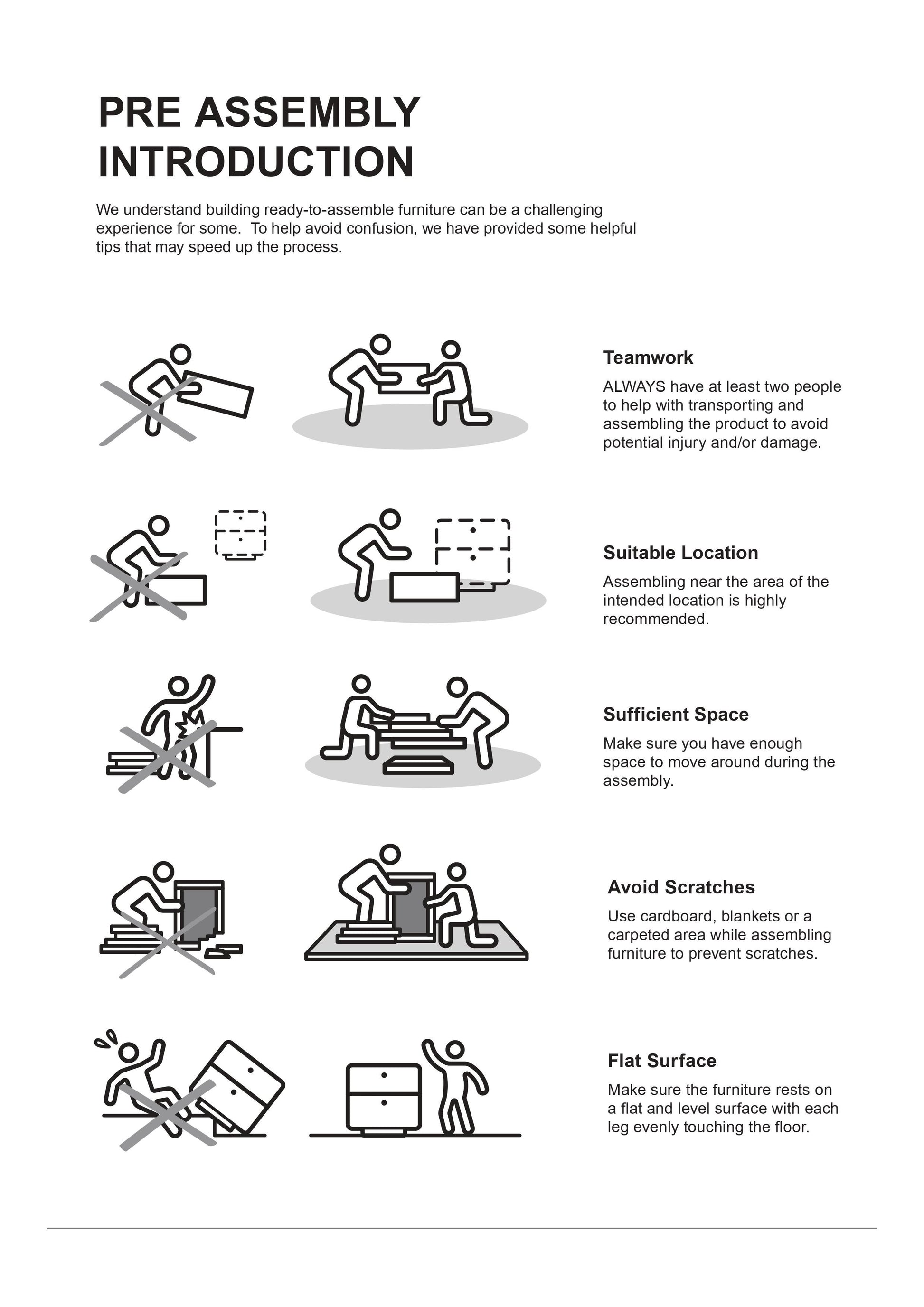 Two people lifting a box during furniture assembly