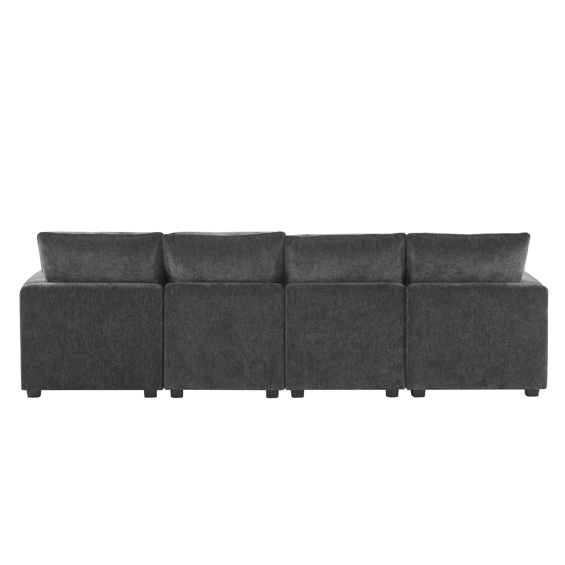 Dark gray sectional sofa with plush cushions perfect for modern living rooms