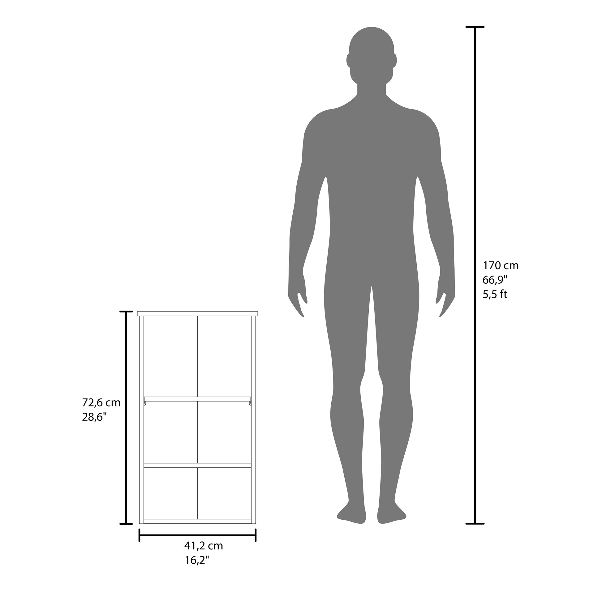 White shelf bookcase dimensions  cm height  cm width