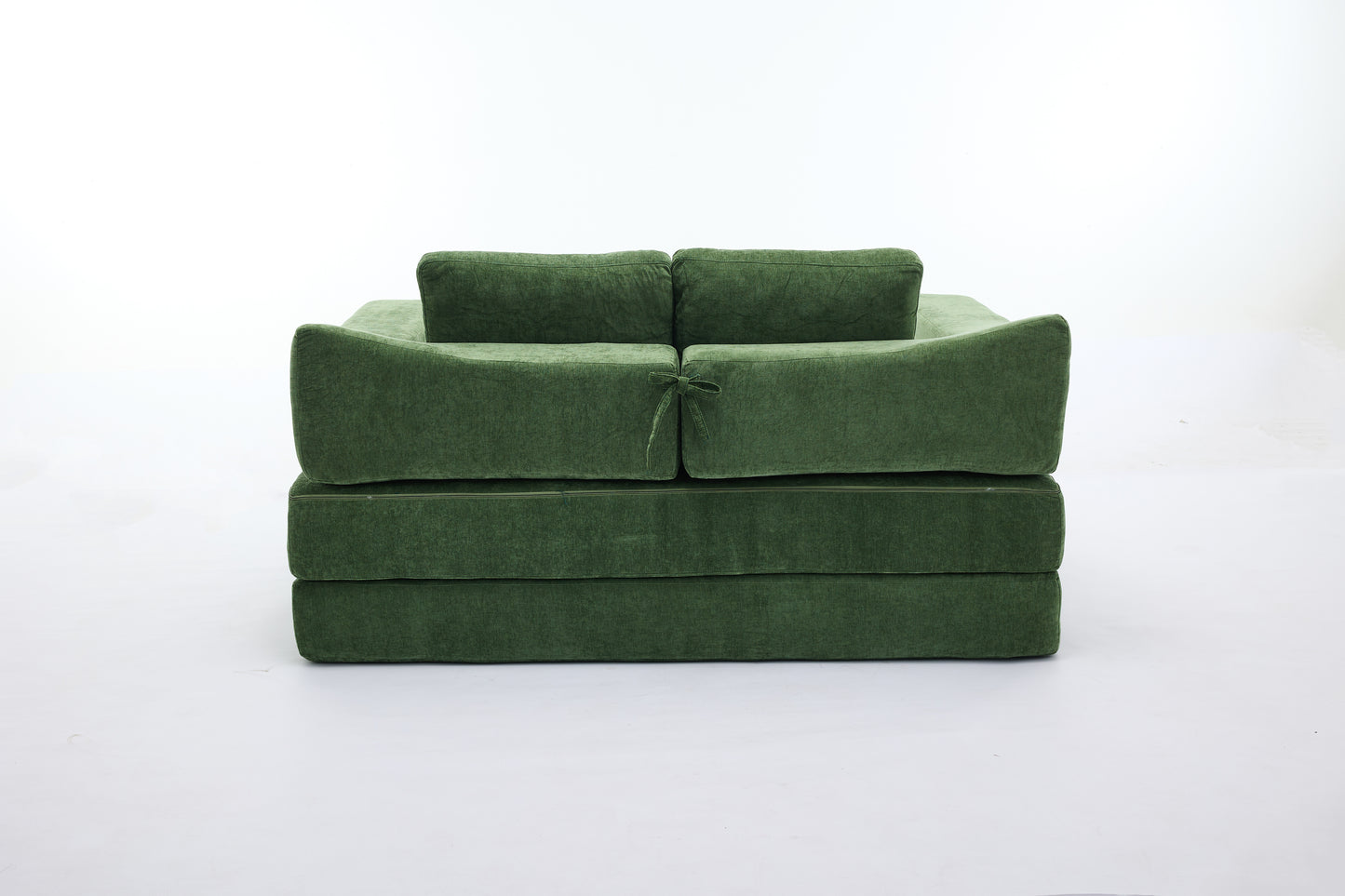Emerald green modular sofa with plush velvet upholstery and clean lines perfect for modern living rooms