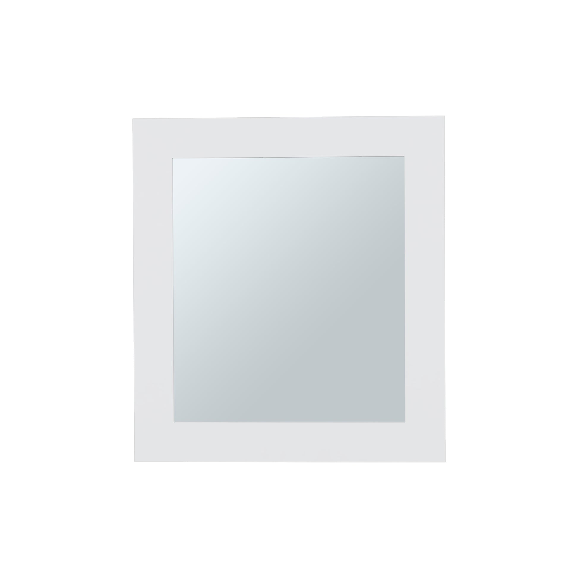 Minimalist square bathroom mirror with a thin white frame