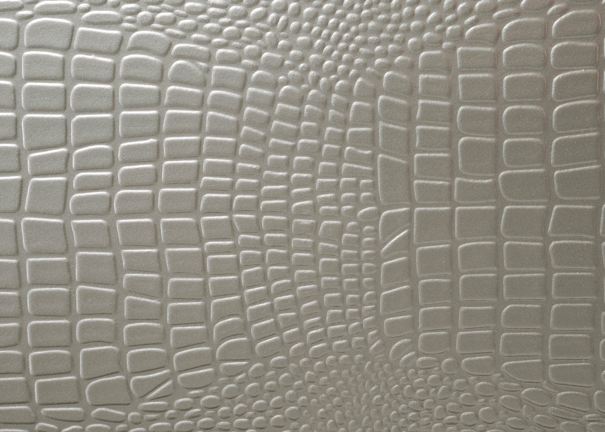 Textured silver faux alligator skin material