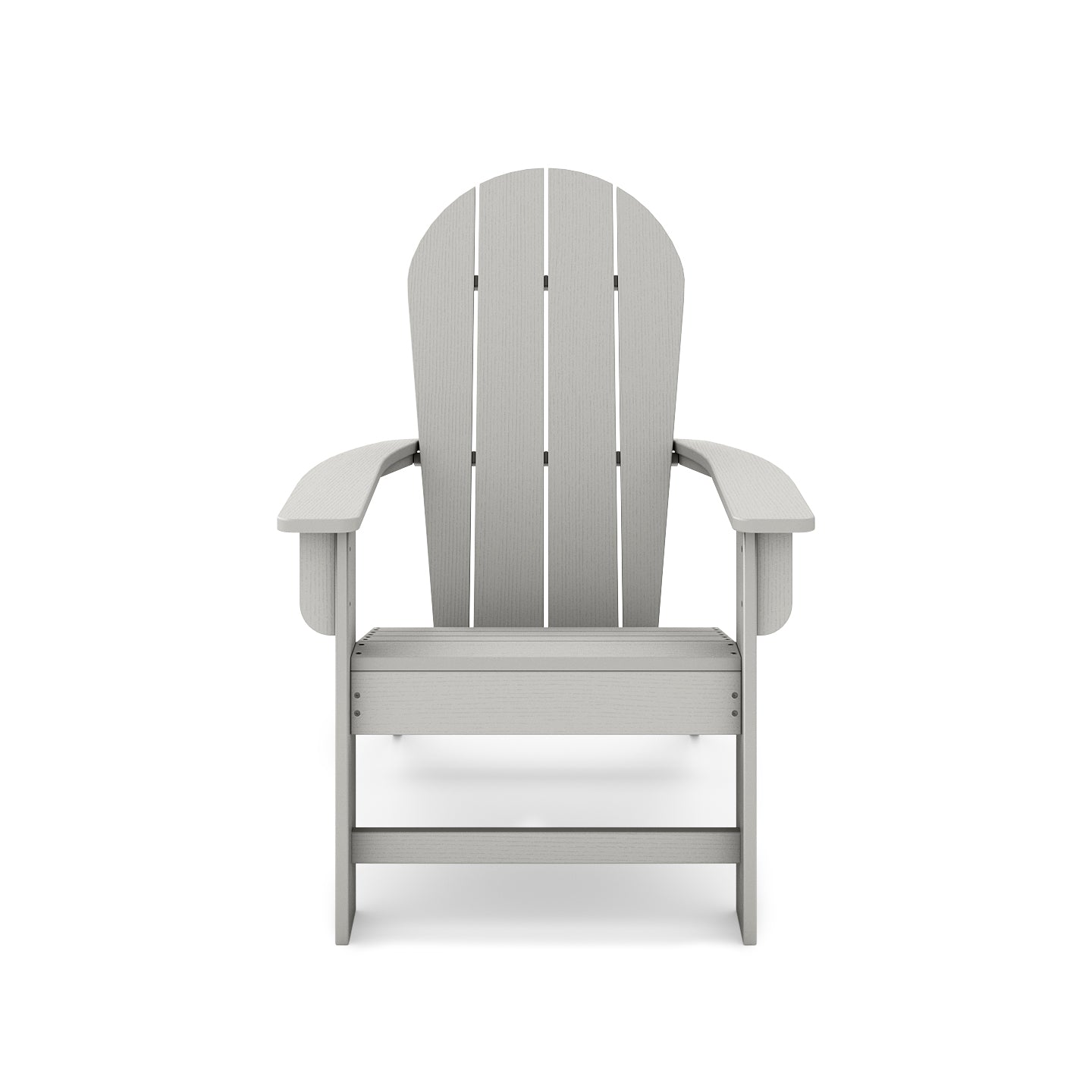 Light gray Adirondack chair perfect for outdoor relaxation and patio furniture