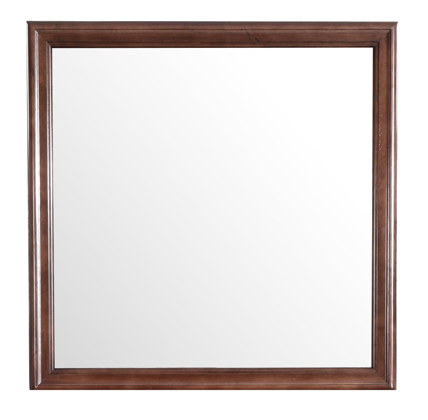 Elegant mahogany wood framed mirror with beveled glass