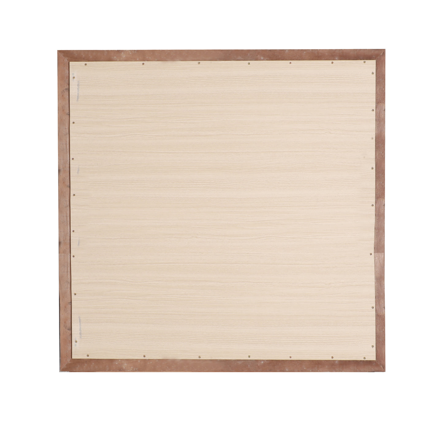 Lightwood grain backing board with a brown wooden frame and visible screws