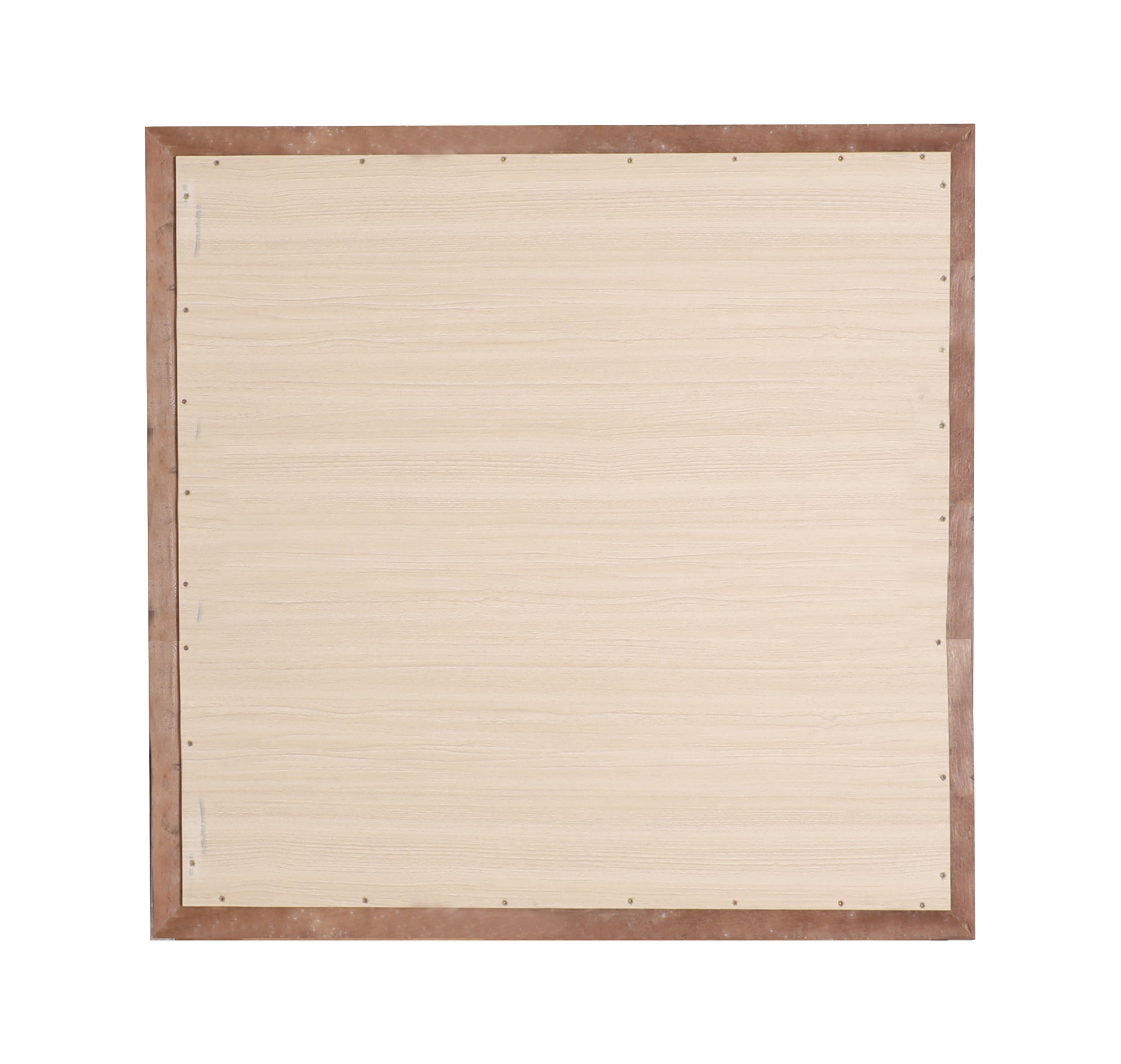 Lightwood grain backing board with a brown wooden frame and visible screws