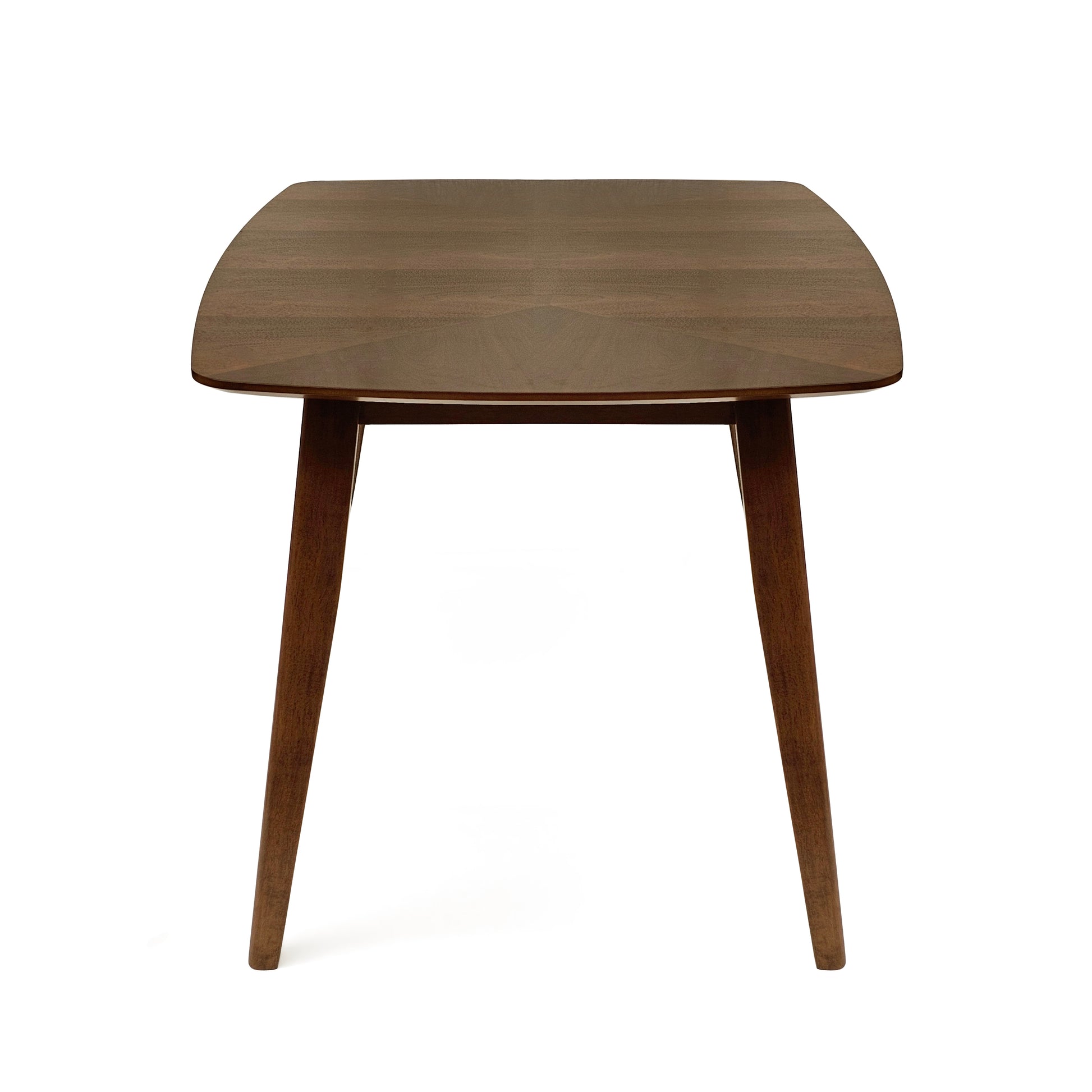 Midcentury modern walnut end table with tapered legs