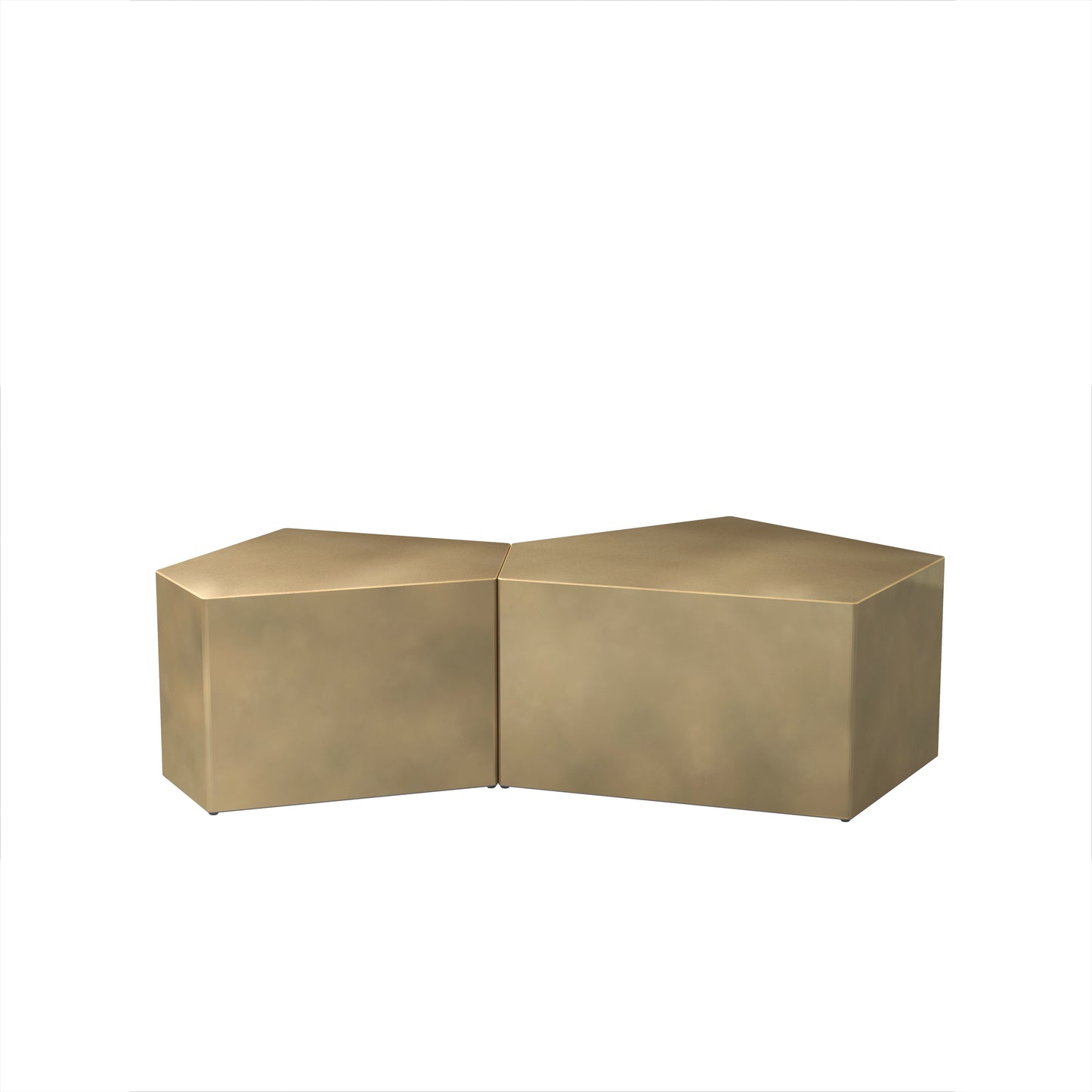 Modern brass geometric bench contemporary modular seating for living spaces