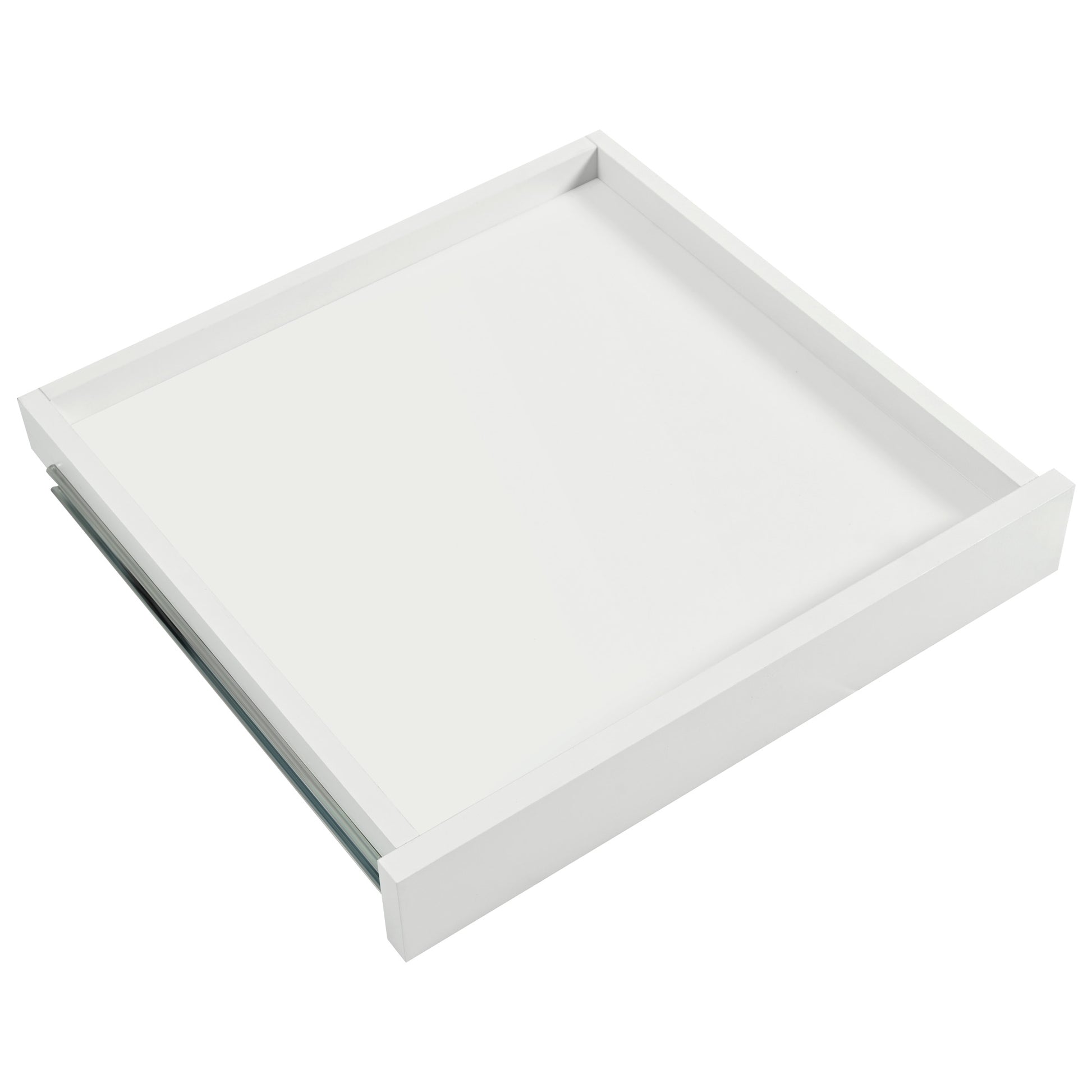 White modern kitchen drawer with softclose mechanism