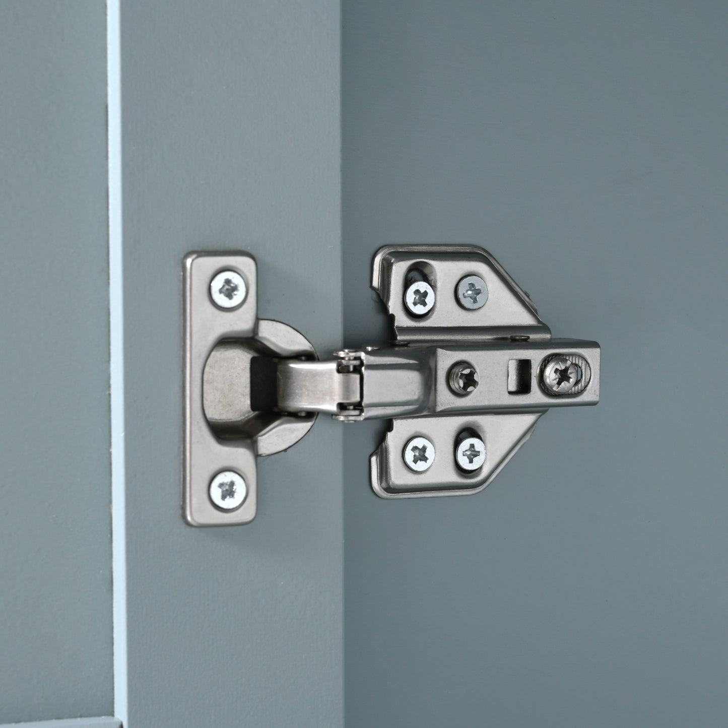 Cabinet hinge with brushed nickel finish
