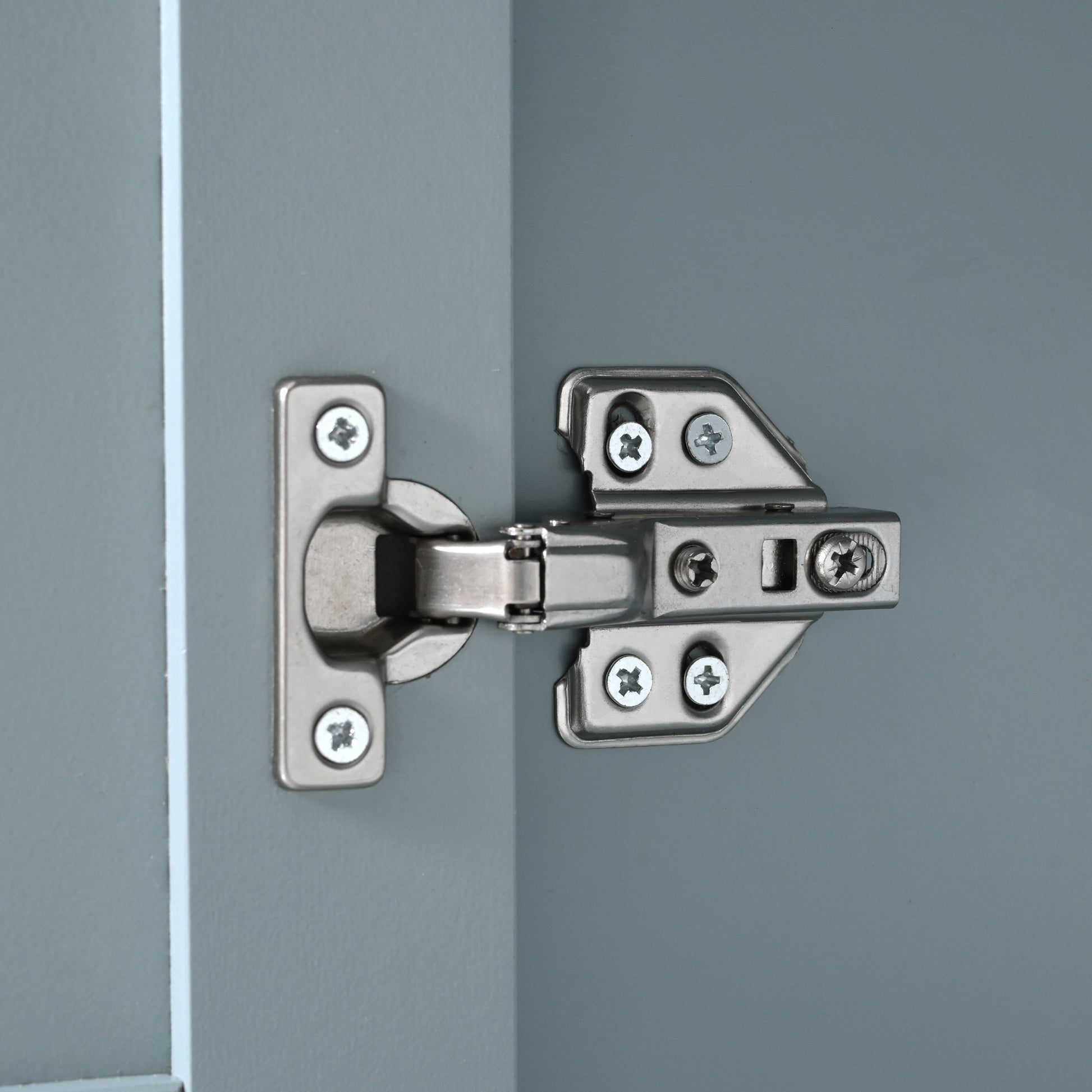 Cabinet hinge with brushed nickel finish