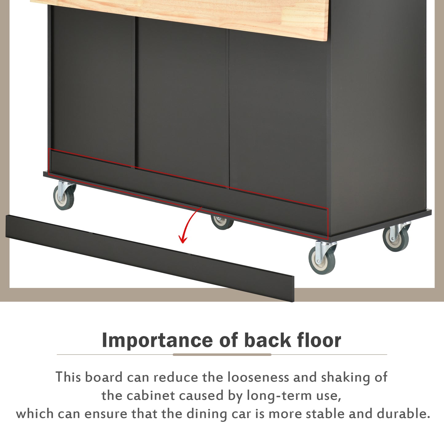 Black dining car base trim shown detaching