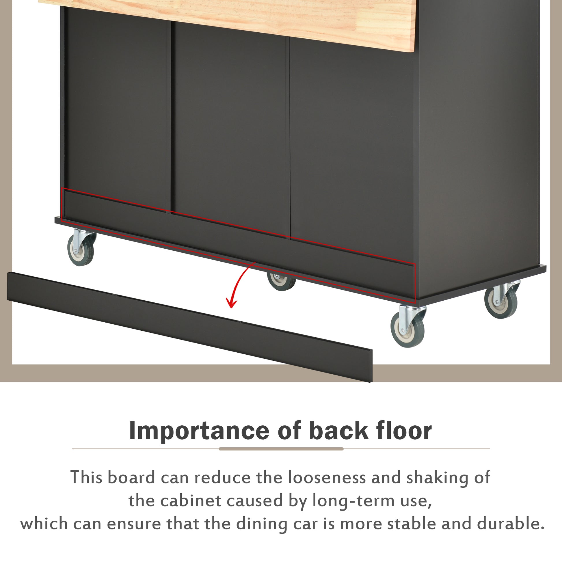 Black dining car base trim shown detaching