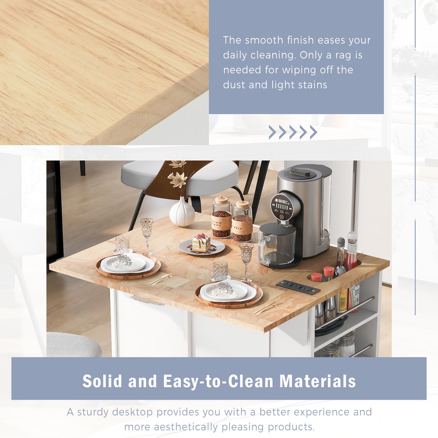 Closeup of light wood grain surface ideal for kitchen island desktops