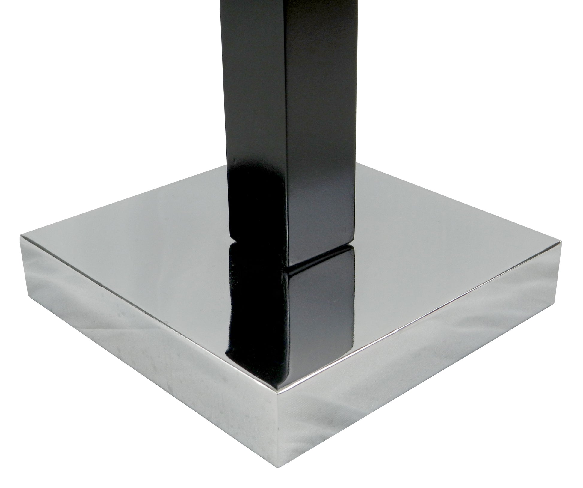 Polished chrome square base for modern table lamps