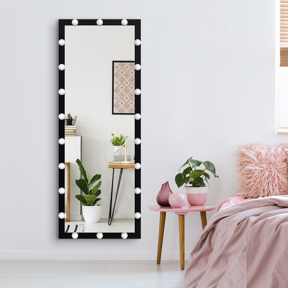 Fulllength black vanity mirror with  bright LED lights