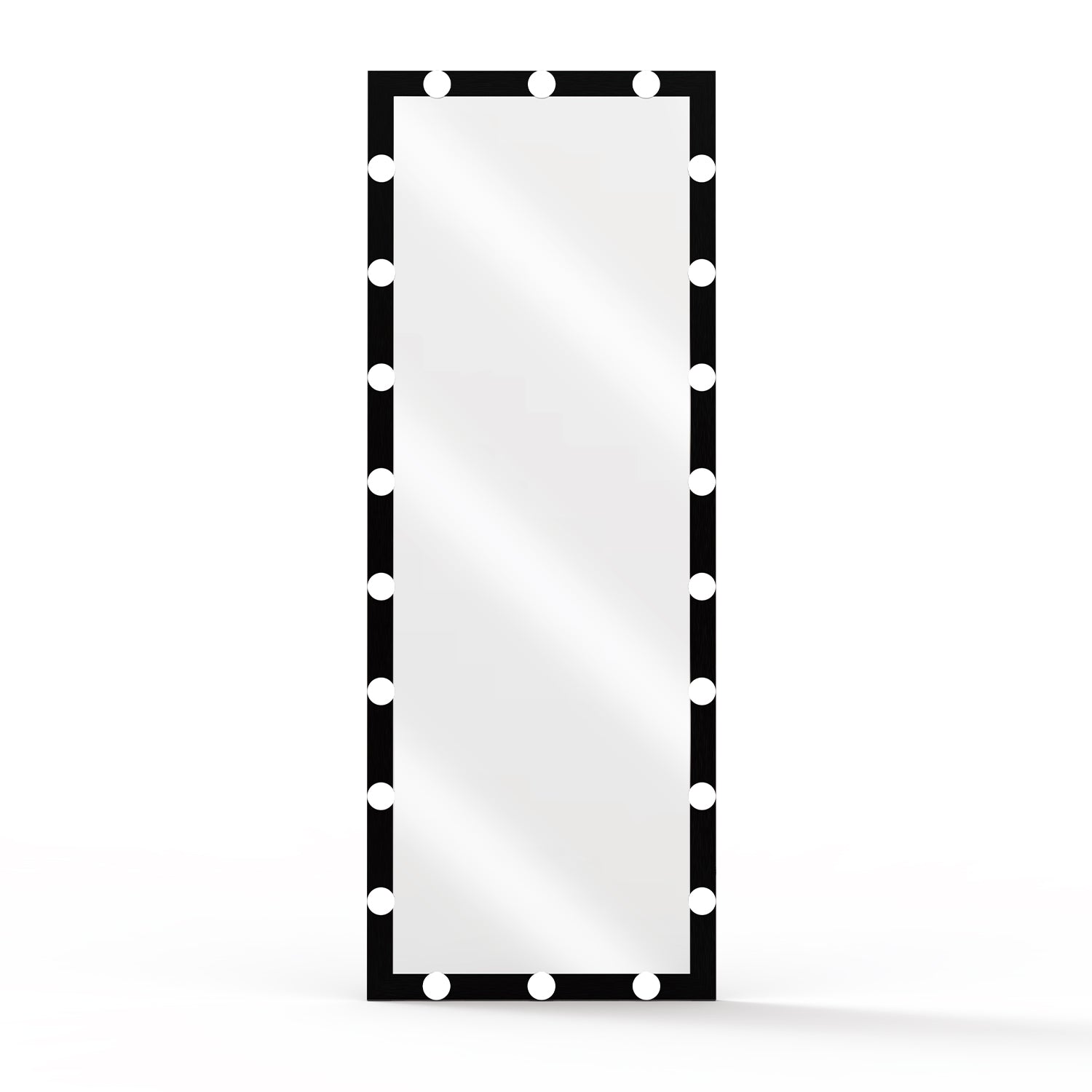 Fulllength black vanity mirror with Hollywoodstyle lights