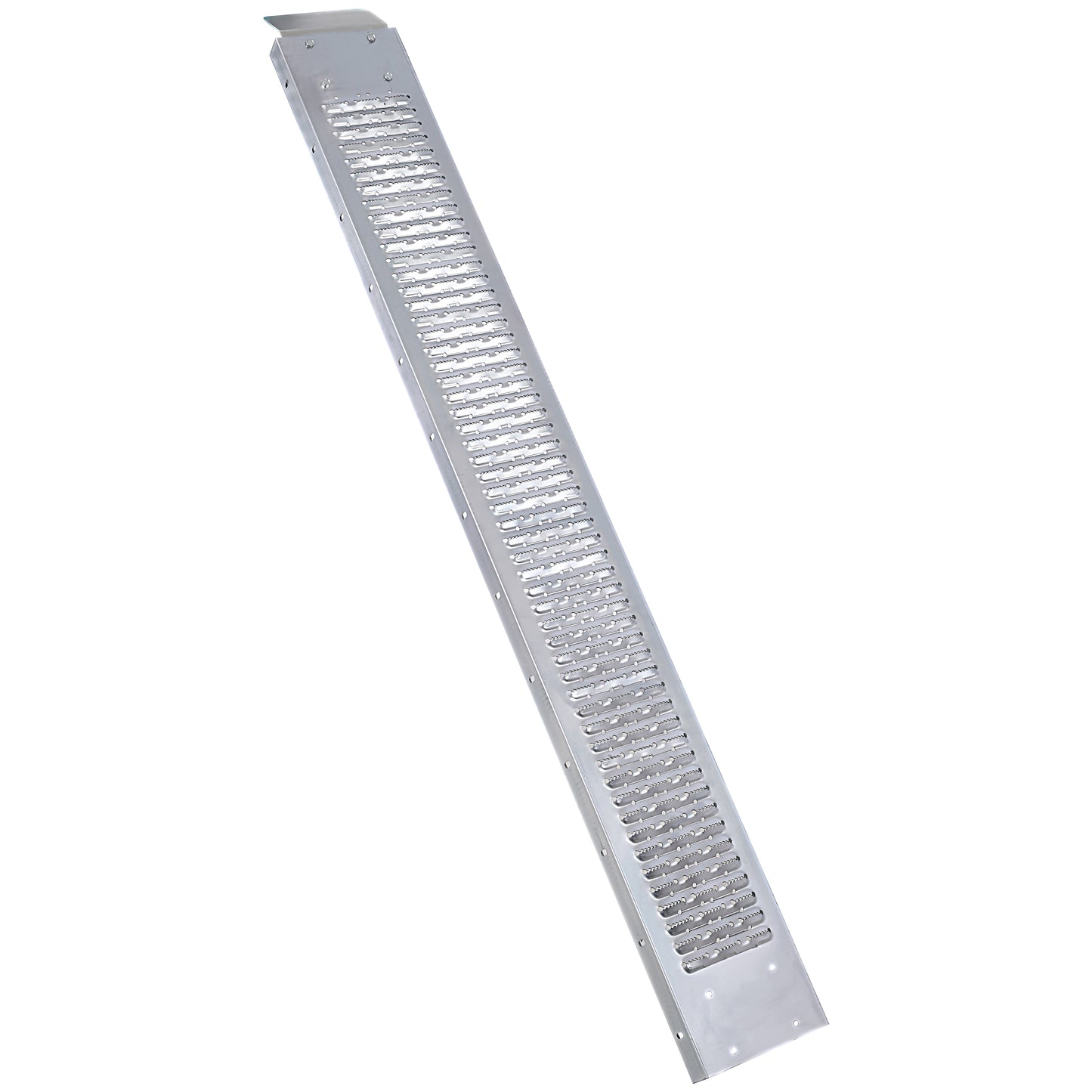 Silver metal ramp with textured surface for enhanced grip