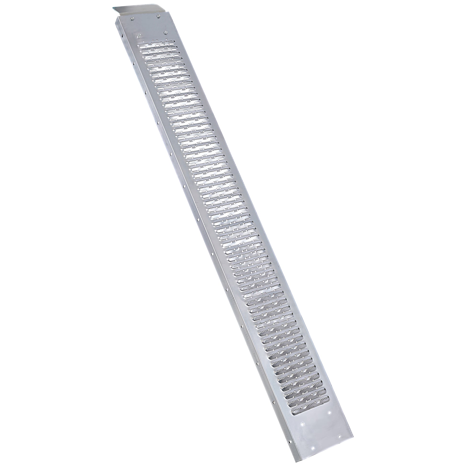 Silver metal ramp with textured surface for enhanced grip