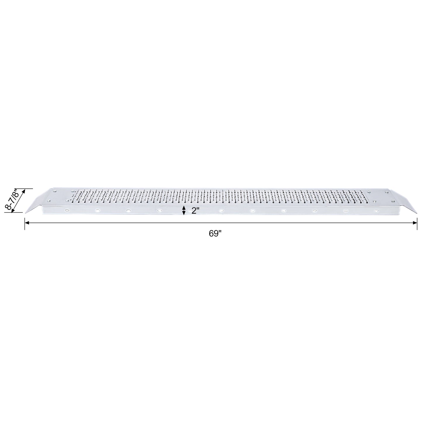 inch stainless steel ventilation grille with perforated surface for air flow