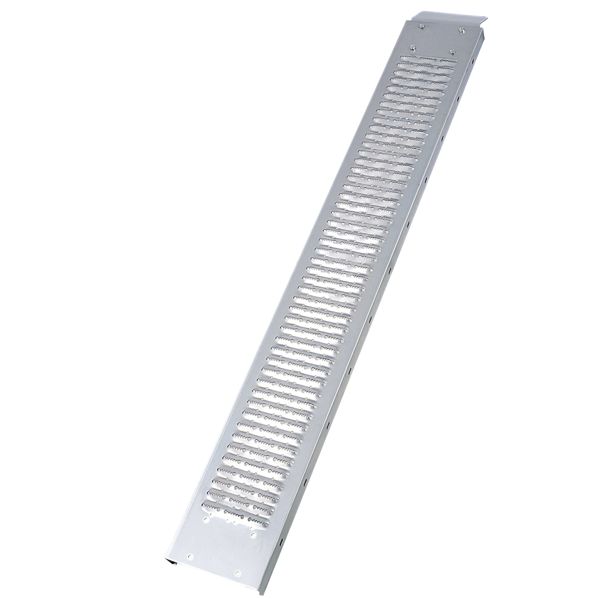 Silver aluminum grating for drainage channels with small holes