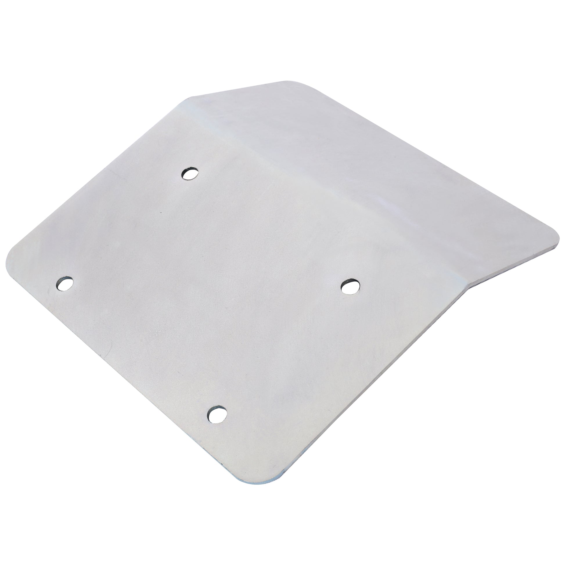 Silver metal corner brace with four predrilled holes for secure mounting