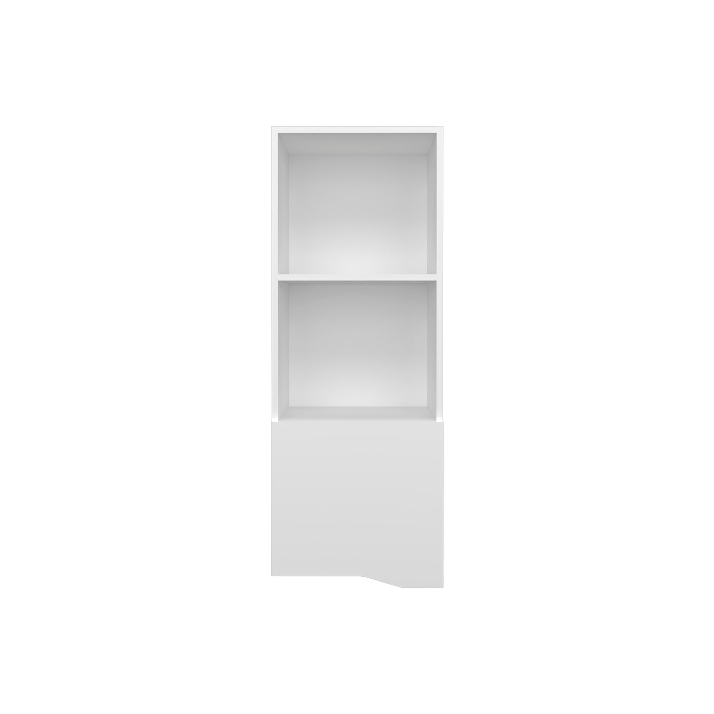 Modern white twoshelf storage unit with a modern minimalist design