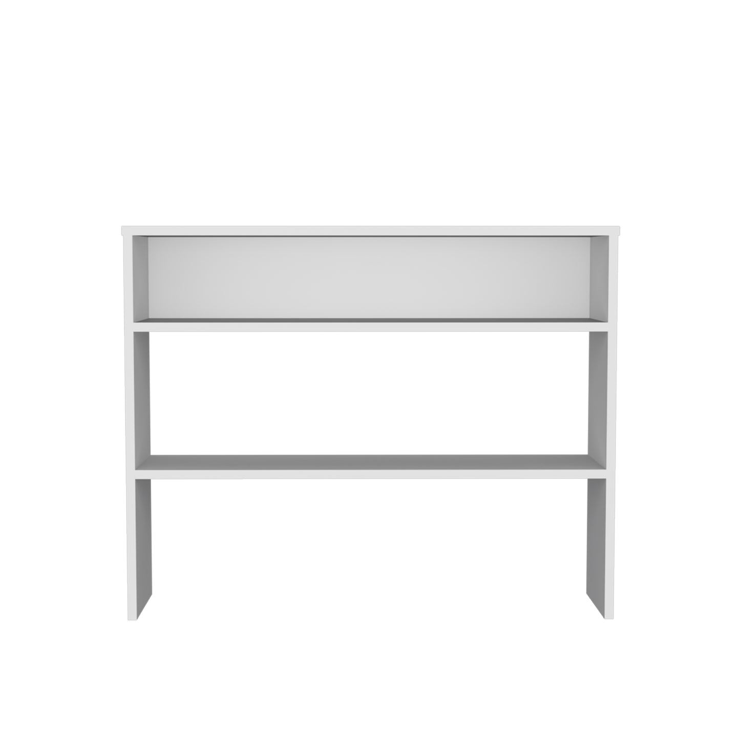 Minimalist white threetier shelving unit for home organization