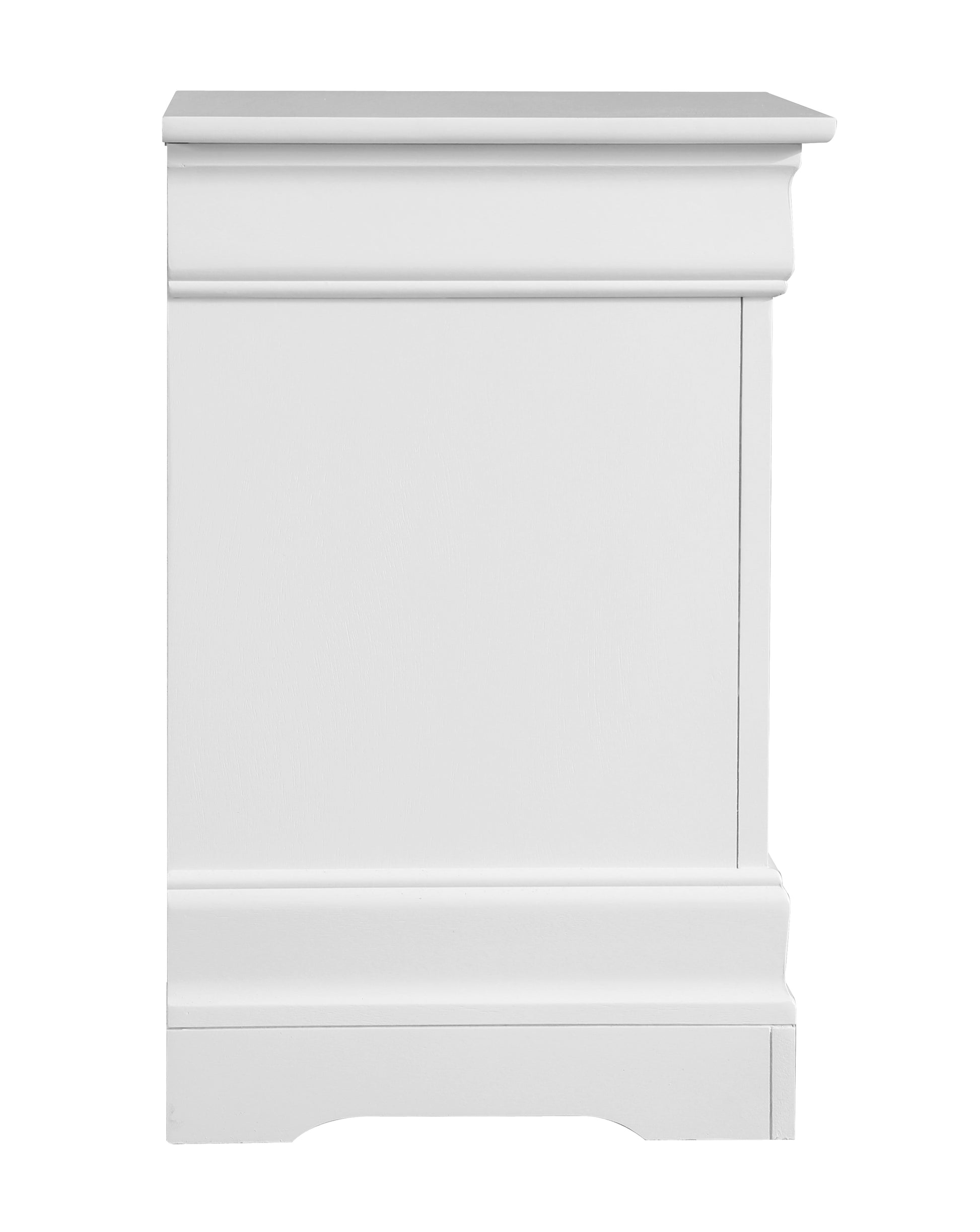 White wooden fireplace surround with ornate detailing classic design