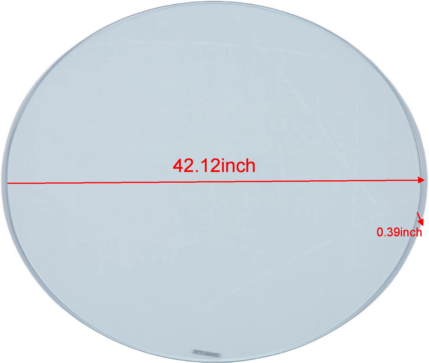 inch tempered glass round tabletop inch thick for dining or accent furniture