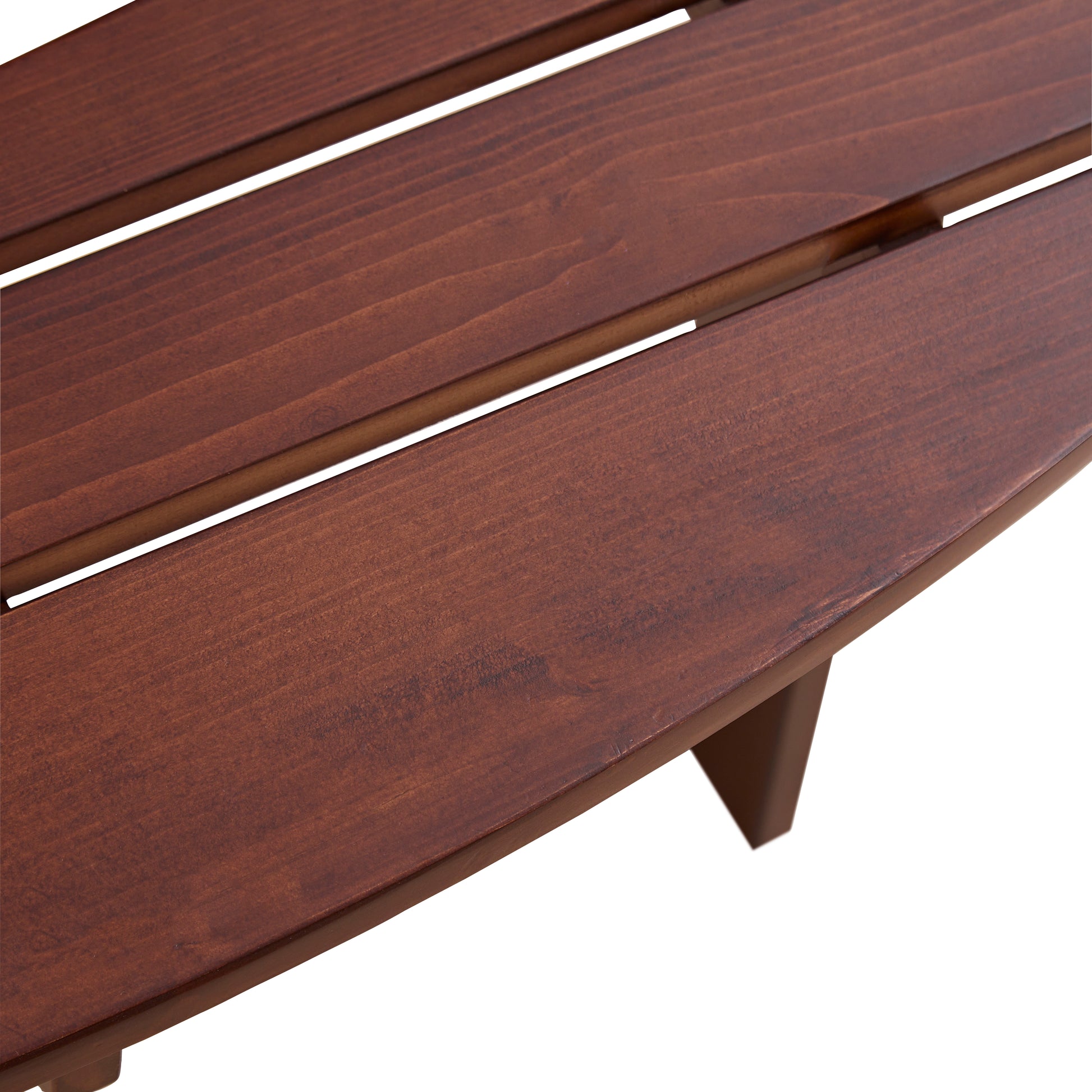 Dark brown wooden slat bench detail outdoor furniture slatted design