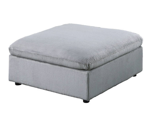 TREATLIFE HOME Contemporary Modular Ottoman for Living Room, Plush Corduroy Seat with Wood Legs, Dark Gray, Space-Saving Design