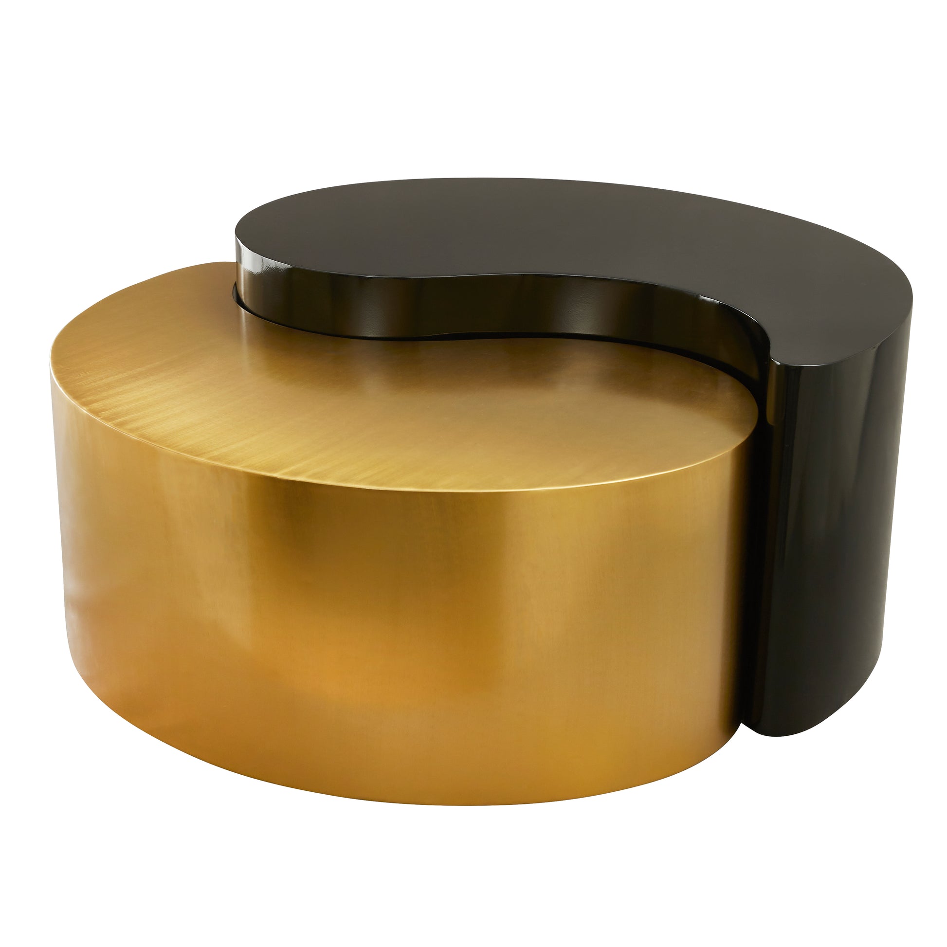 Gold and black yinyang inspired nesting coffee table modern design
