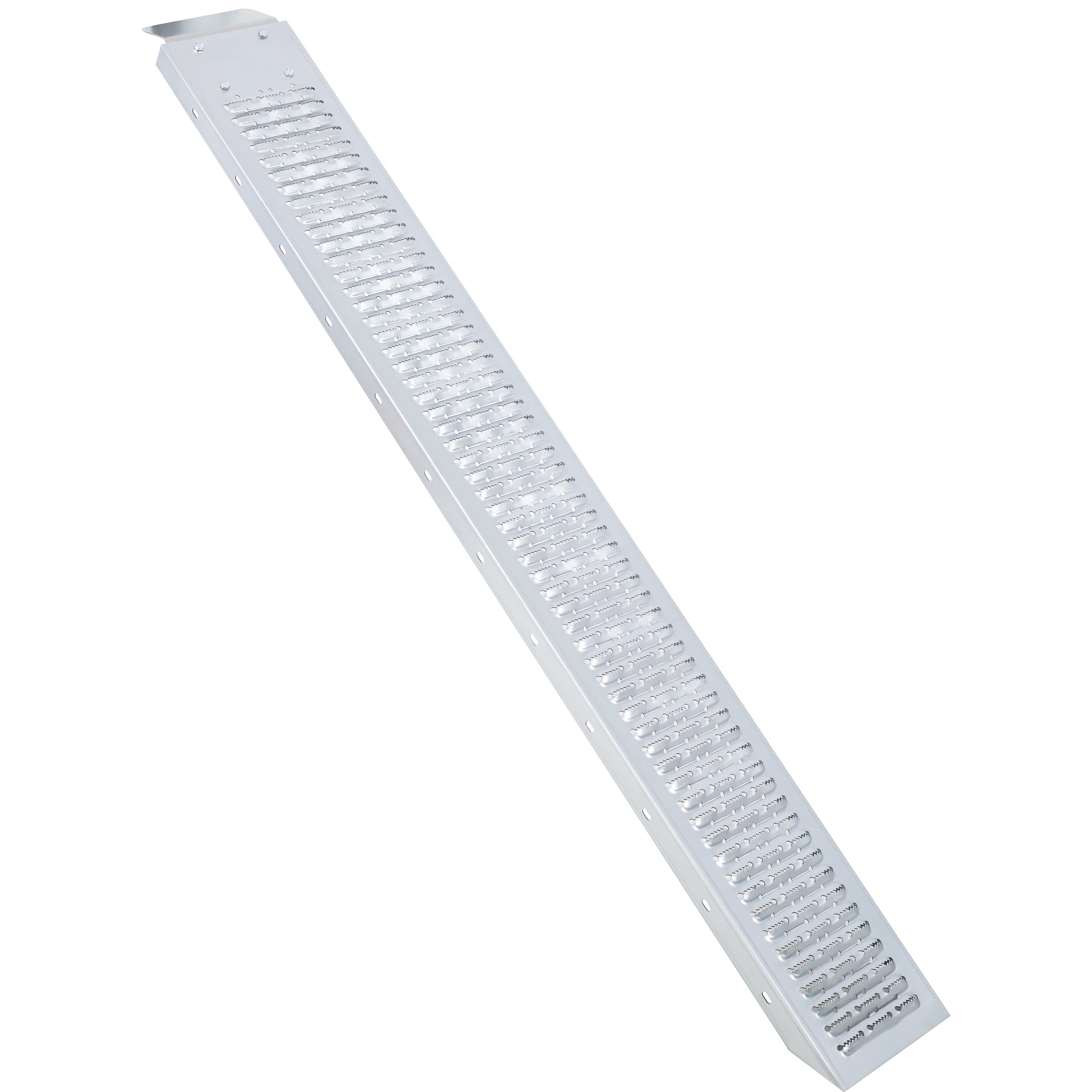 Aluminum tread plate ramp for wheelchairs providing stable access