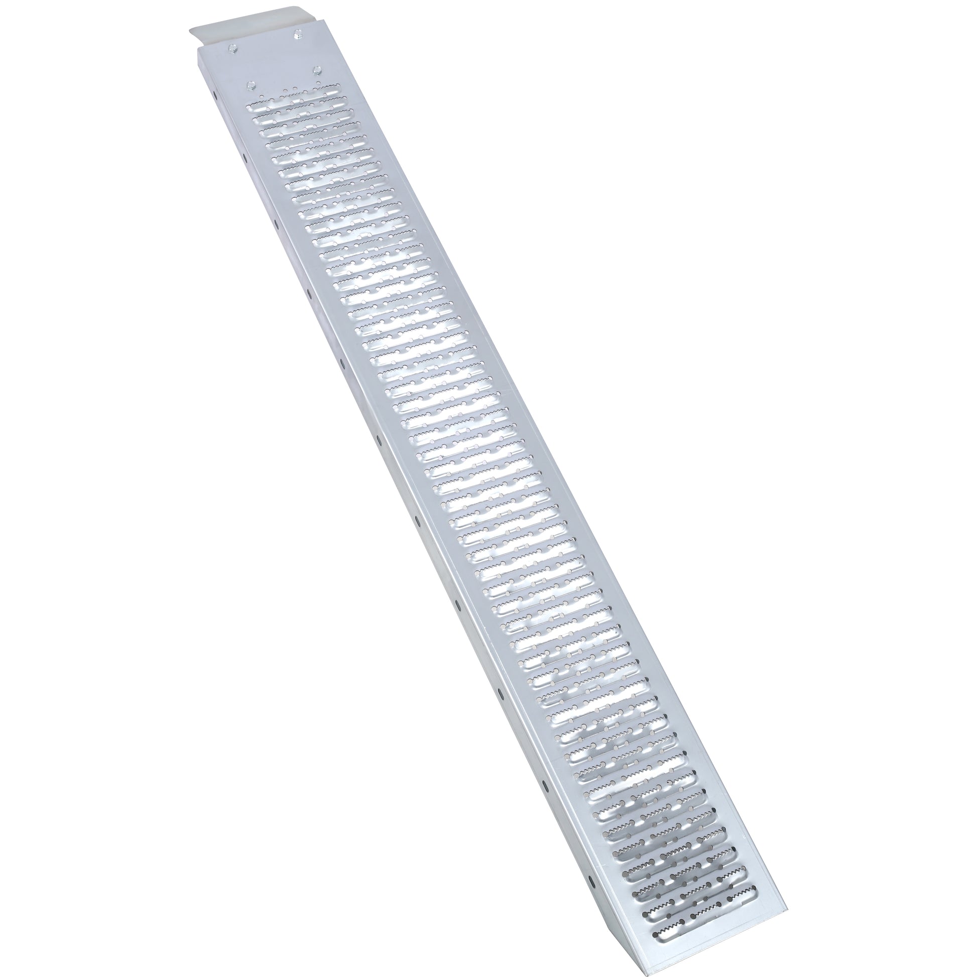 Silver metal grate for drainage systems with serrated edge and perforated holes