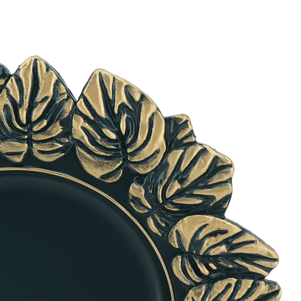 Dark green ornate frame with gold leaf accents