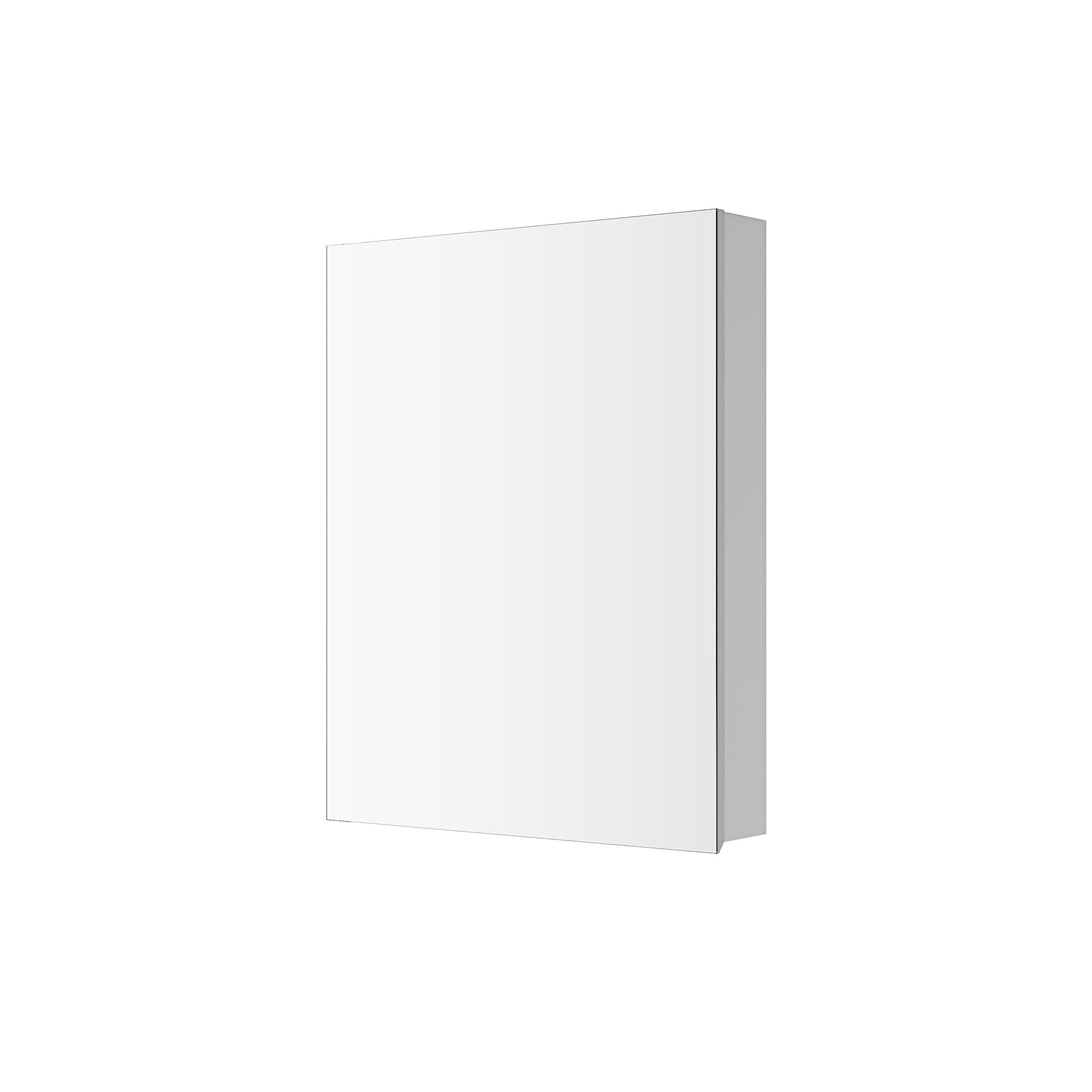 Sleek white medicine cabinet with mirrored front perfect for modern bathrooms