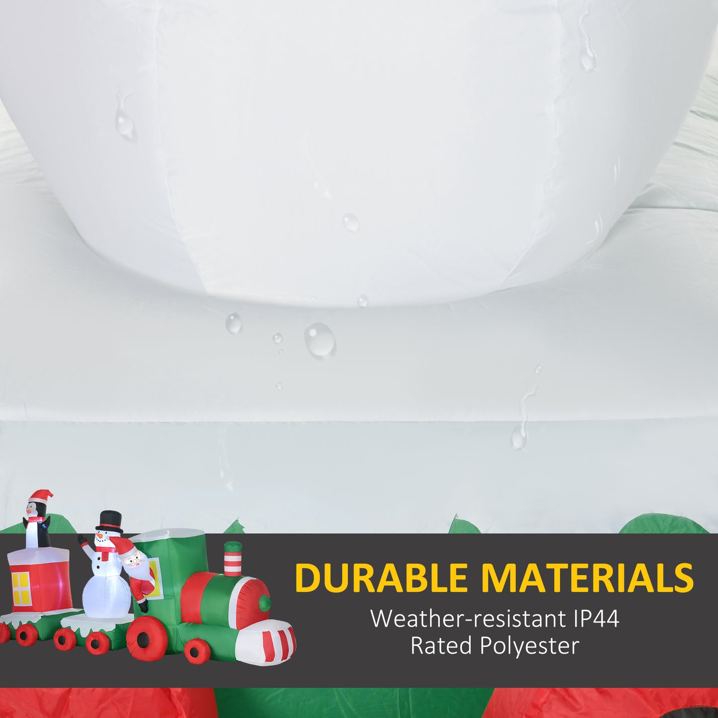 Inflatable Christmas train with Santa snowman and penguin characters