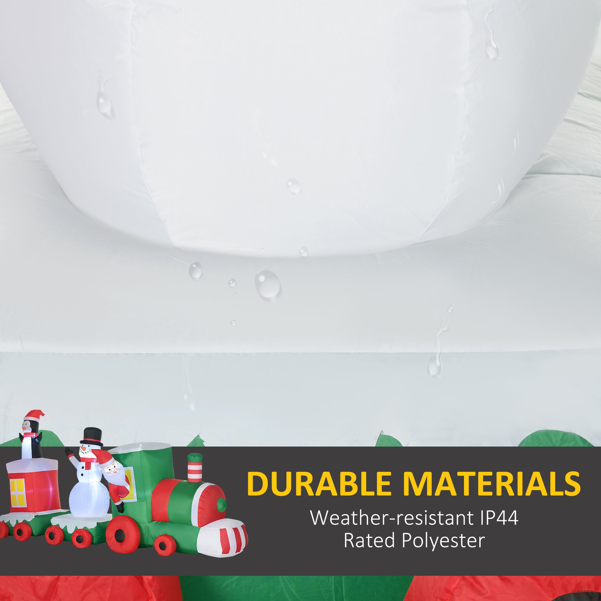 Inflatable Christmas train with Santa snowman and penguin characters