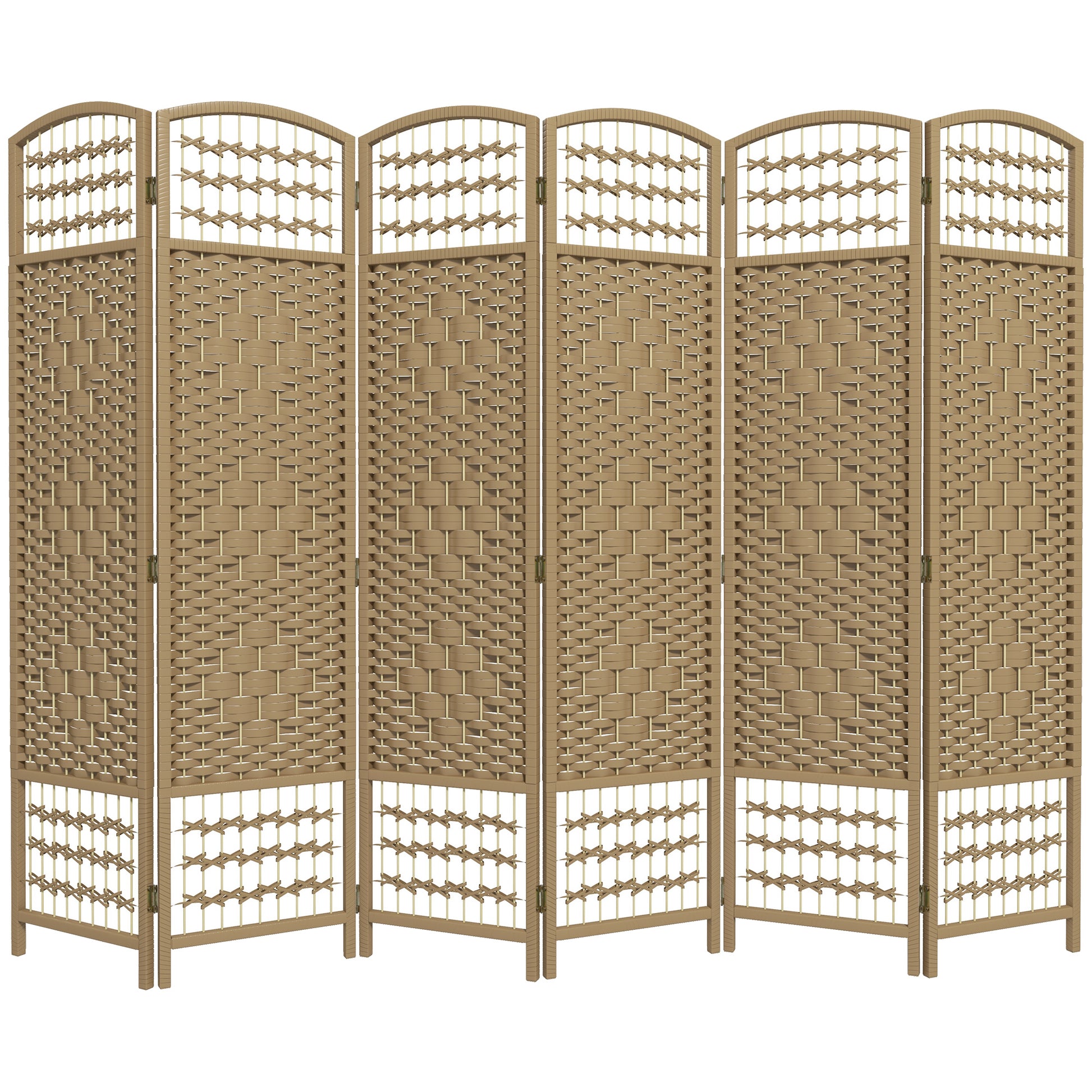 Natural fiber woven room divider with six panels perfect for creating privacy in any home