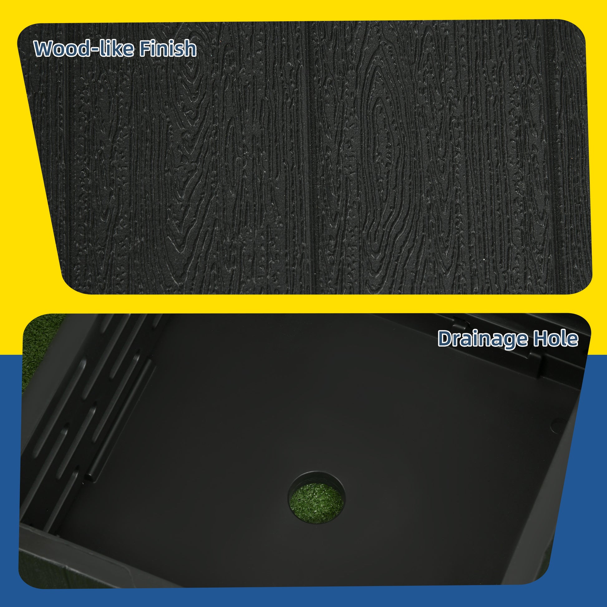 Dark grey textured composite decking with a realistic woodlike finish