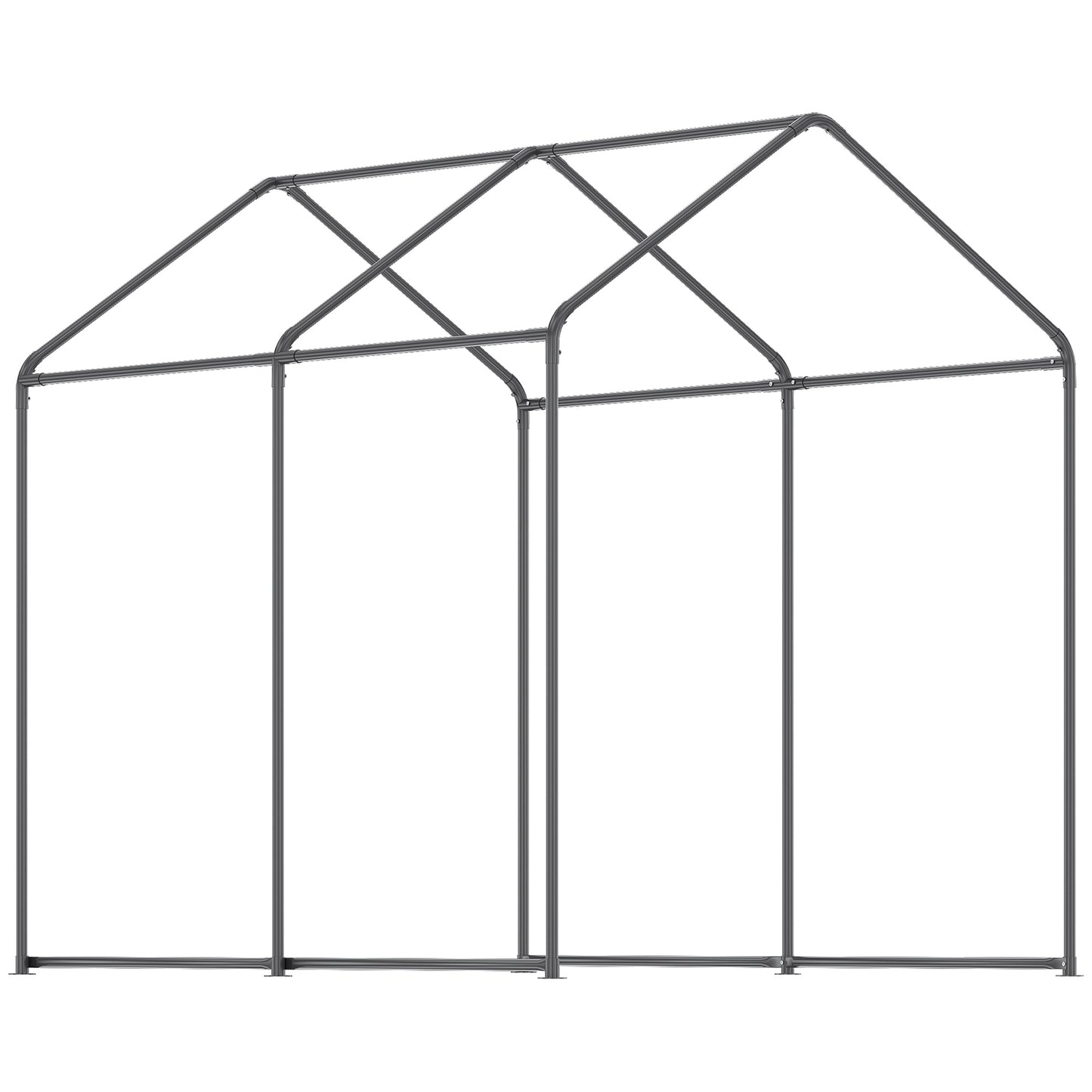 Heavyduty steel frame for a portable garage providing sturdy shelter and storage solutions