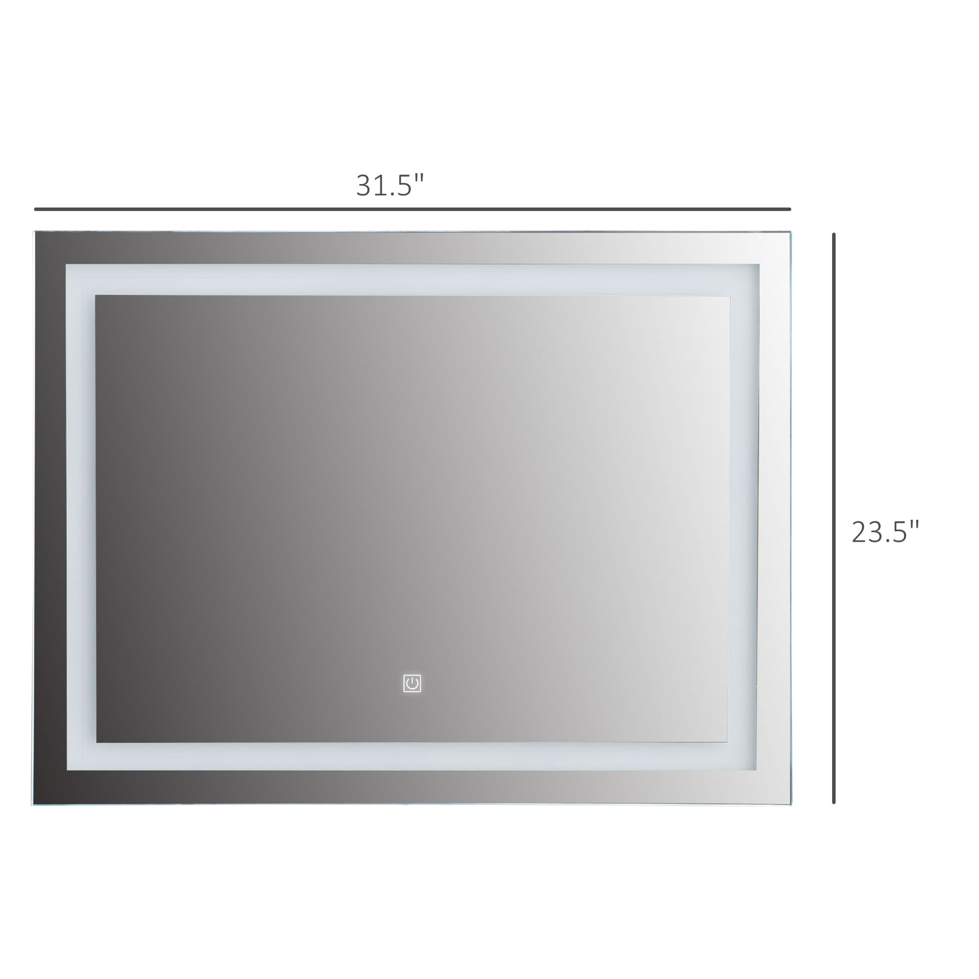 Modern rectangular illuminated bathroom mirror  x  with touch control