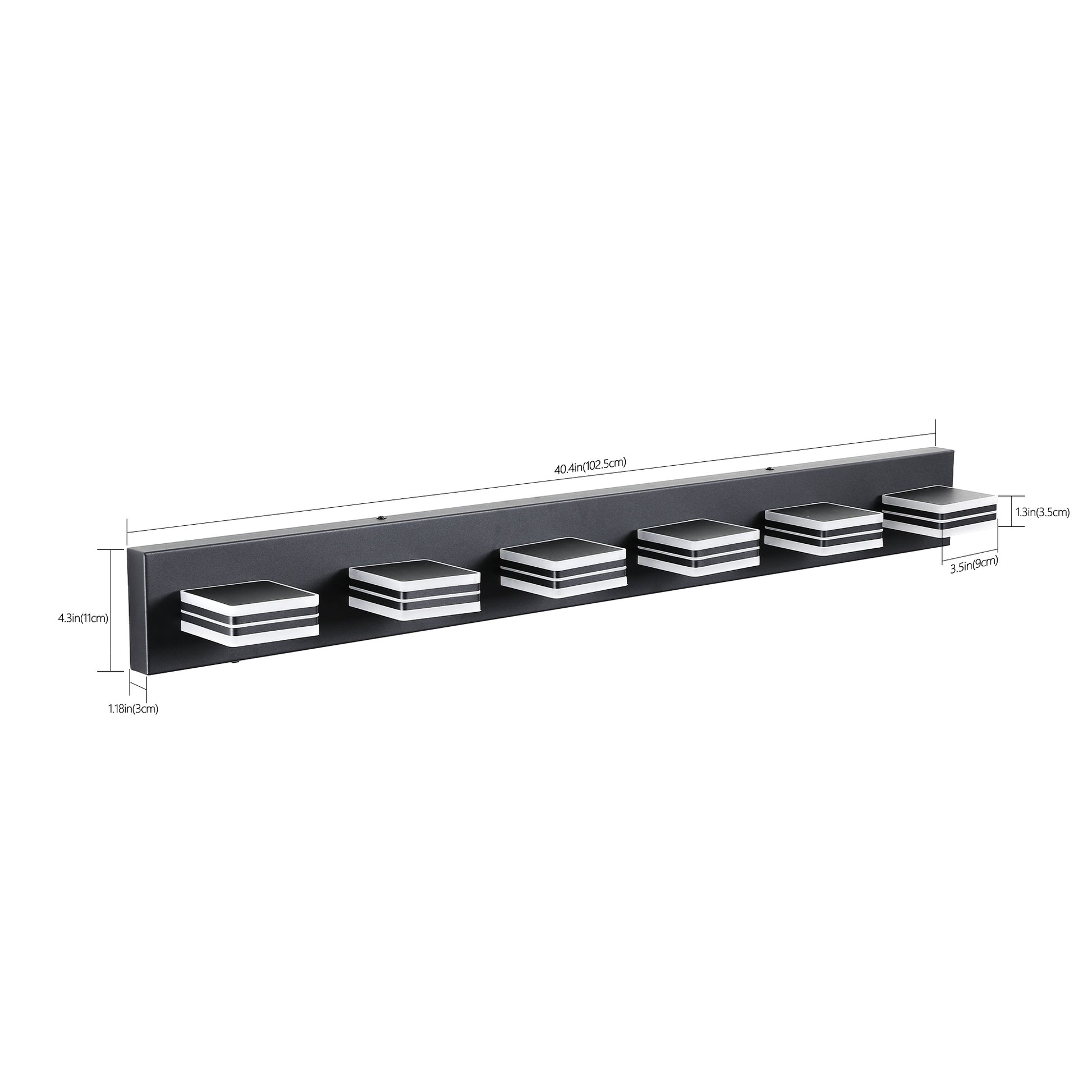Black modern hook wallmounted coat rack with square chrome accents