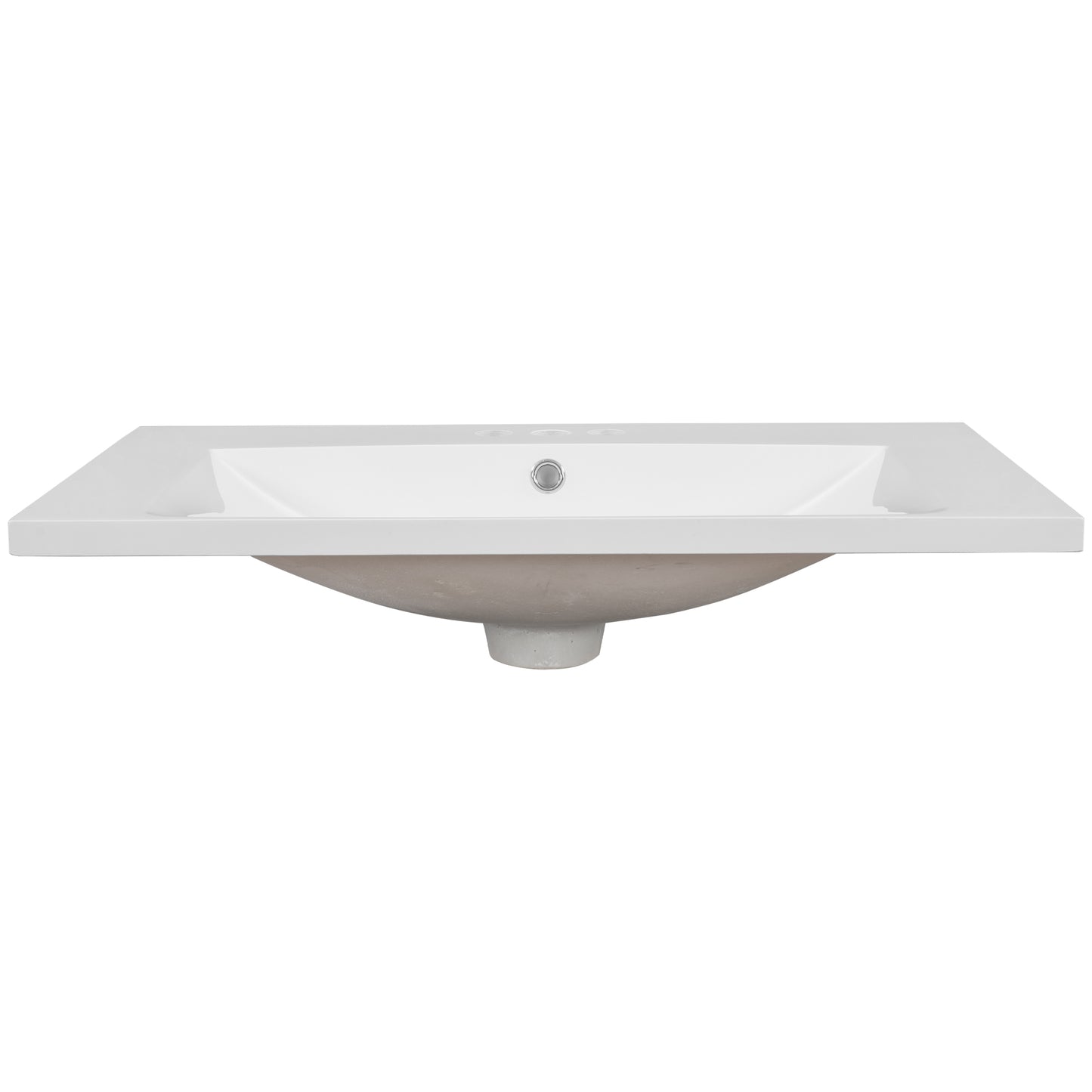 White ceramic rectangular bathroom vanity sink with modern design