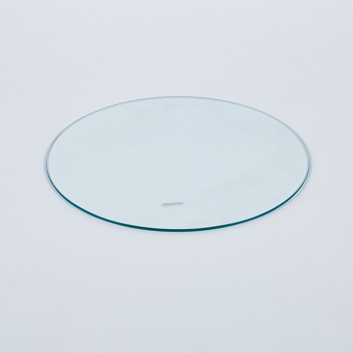 Round tempered glass tabletop with polished edge