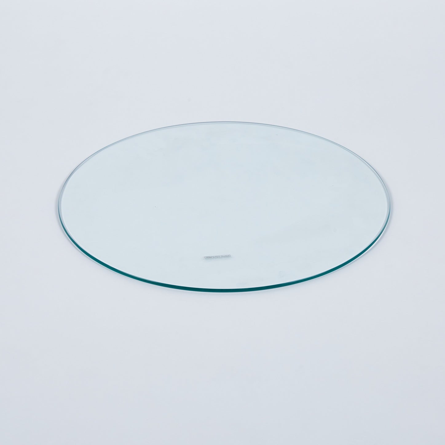 Round tempered glass tabletop with polished edge
