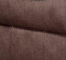 Closeup of brown faux leather sofa texture with stitched detailing