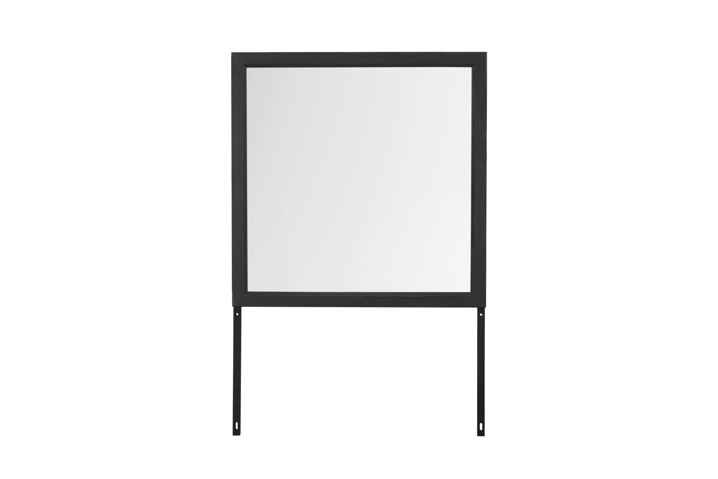 Black framed poster display stand with two legs